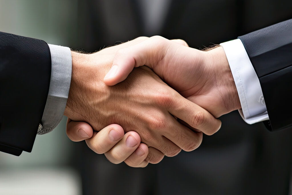 Vertrauensvoller Handschlag bei der Personalübernahme